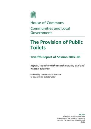 The Provision of Public Toilets