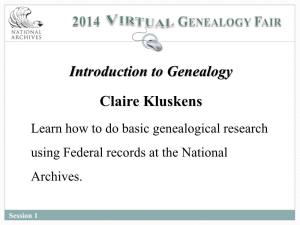 Getting Started with Your Genealogy