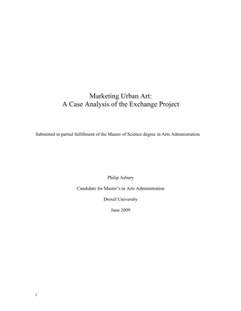 Marketing Urban Art: a Case Analysis of the Exchange Project