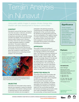 Terrain Analysis in Nunavut