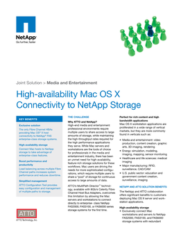 High-Availability Mac OS X Connectivity to Netapp Storage