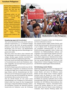 Factsheet: Medienfreiheit in Den Philippinen