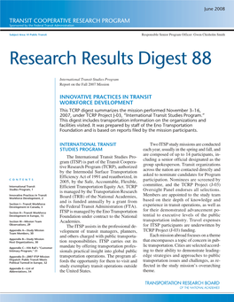 Research Results Digest 88