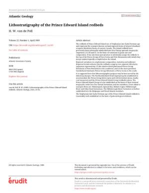 Lithostratigraphy of the Prince Edward Island Redbeds H