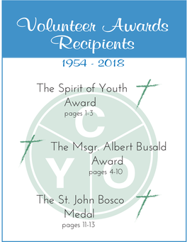 1954-2018 Volunteer Award Winners
