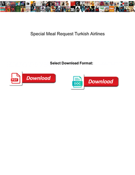 Special Meal Request Turkish Airlines