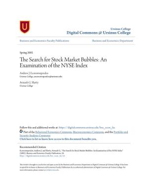 The Search for Stock Market Bubbles: an Examination of the Nyse Index