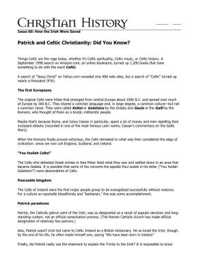 Patrick and Celtic Christianity: Did You Know?