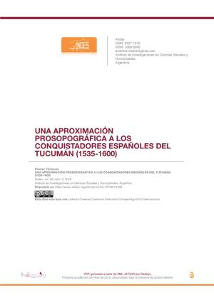 Una Aproximación Prosopográfica a Los Conquistadores Españoles Del Tucumán (1535-1600)