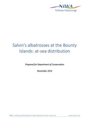 Salvin's Albatrosses at the Bounty Islands: At-Sea Distribution