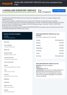 ROSSLARE EUROPORT SERVICE Train Time Schedule & Line