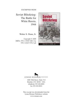 Soviet Blitzkrieg: the Battle for White Russia, 1944