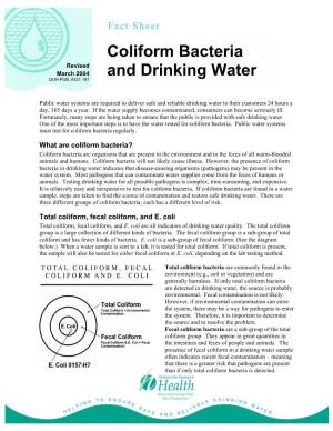 Coliform Bacteria and Drinking Water