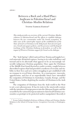 Anglicans in Palestine/Israel and Christian–Muslim Relations