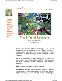 The Gifts of Dreaming with Robert Moss by Julia Griffin Page 1 of 10