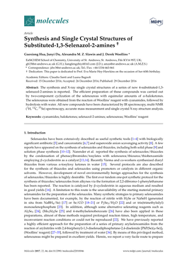 Synthesis and Single Crystal Structures of Substituted-1, 3