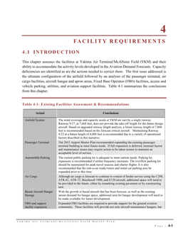 4 Facility Requirements