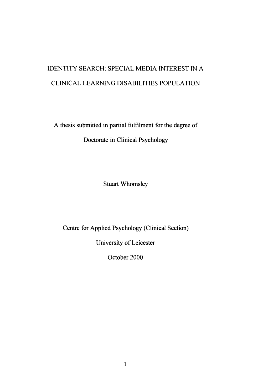 Identity Search: Special Media Interest in a Clinical