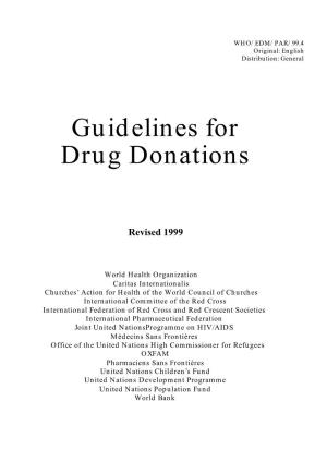 Guidelines for Drug Donations