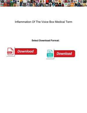 Inflammation of the Voice Box Medical Term