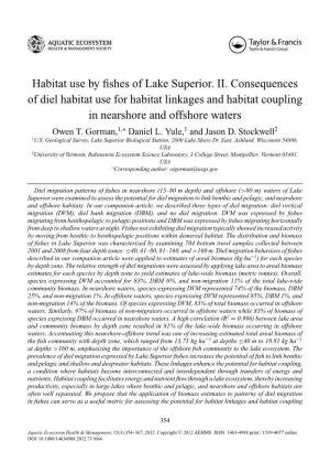 Habitat Use by Fishes of Lake Superior. II. Consequences of Diel