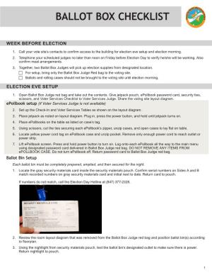 Ballot Box Checklist