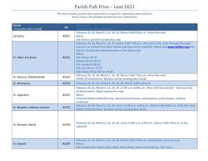 Parish Fish Fries – Lent 2021