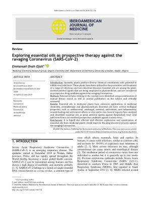 Exploring Essential Oils As Prospective Therapy Against the Ravaging Coronavirus (SARS-Cov-2)