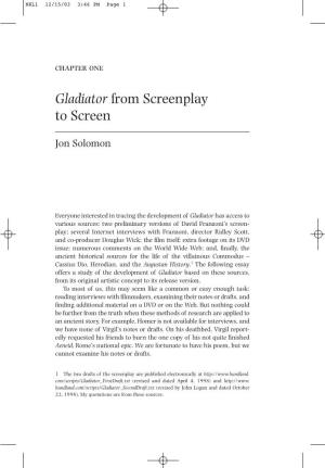 Gladiator from Screenplay to Screen