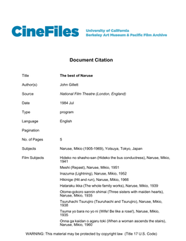 Cinefiles Document #31471