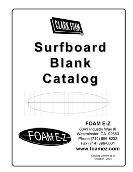 Surfboard Blank Catalog