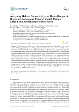 Analysing Habitat Connectivity and Home Ranges of Bigmouth Buffalo and Channel Catfish Using a Large-Scale Acoustic Receiver