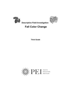 Descriptive Field Investigation Fall Color Change