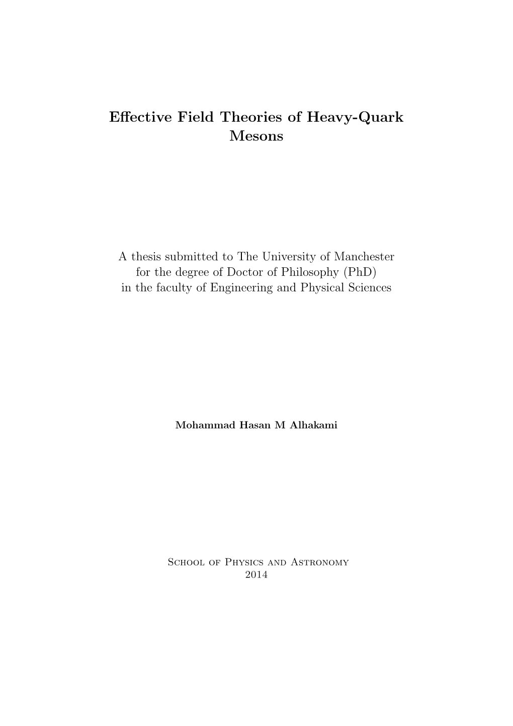 Effective Field Theories of Heavy-Quark Mesons