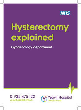Hysterectomy Explained Gynaecology Department