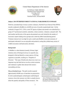Petrified Forest National Park Bioblitz Summary