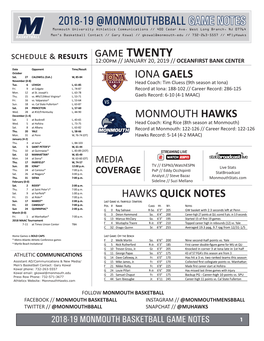 Game TWENTY Results 12:00Pm // JANUARY 20, 2019 // OCEANFIRST BANK CENTER