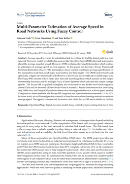 Multi-Parameter Estimation of Average Speed in Road Networks Using Fuzzy Control