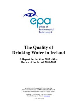 The Quality of Drinking Water in Ireland