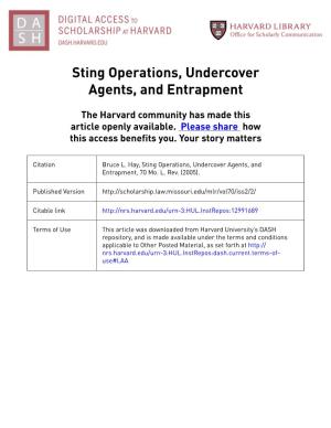 Sting Operations, Undercover Agents, and Entrapment