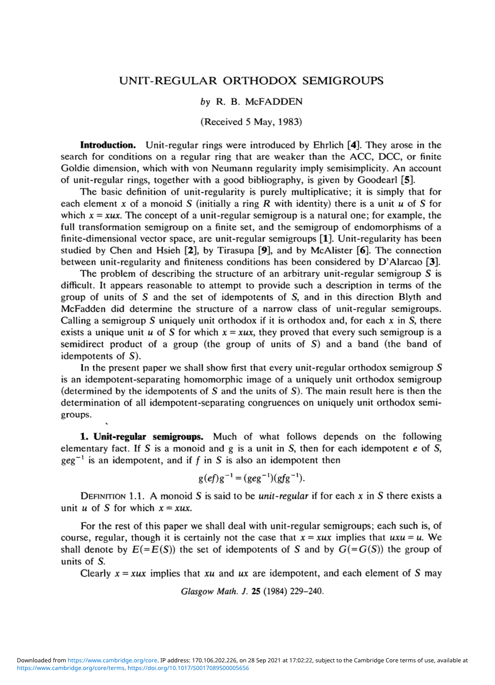 UNIT-REGULAR ORTHODOX SEMIGROUPS by R