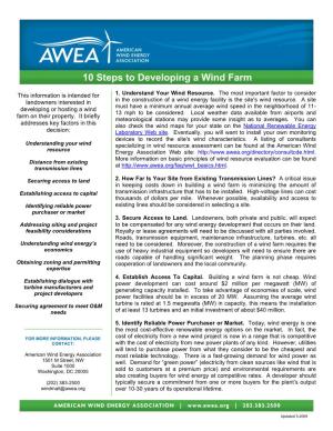 10 Steps to Developing a Wind Farm
