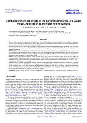 Combined Dynamical Effects of the Bar and Spiral Arms in a Galaxy Model