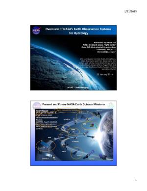 Overview of NASA's Earth Observation Systems for Hydrology