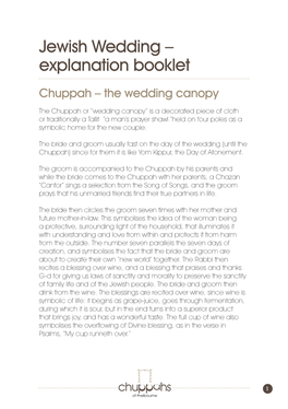 Jewish Wedding – Explanation Booklet
