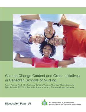Climate Change Content and Green Initiatives in Canadian Schools of Nursing