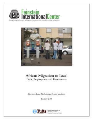 African Migration to Israel Debt, Employment and Remittances