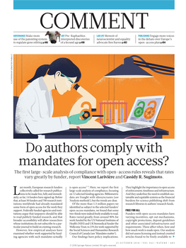 Do Authors Comply with Mandates for Open Access?