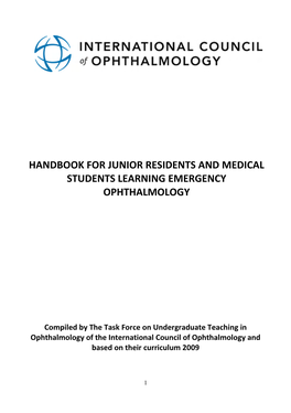 International Council of Ophthalmology and Based on Their Curriculum 2009