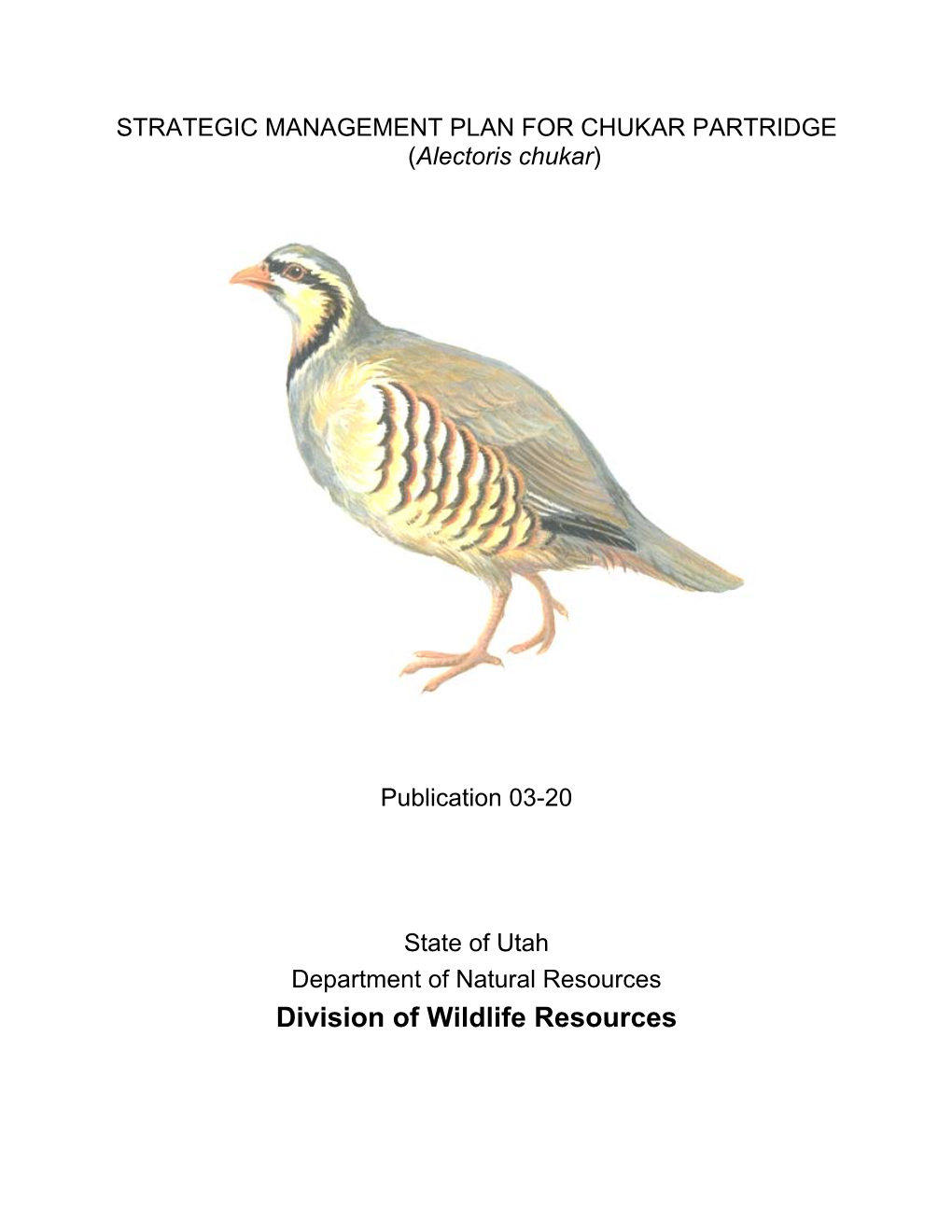 2003 Chukar Management Plan